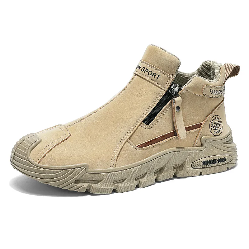 Men's High-Top Work Safety Boots Spring Autumn – Anti-Slip Durable Casual Martin Boots, Comfortable Ankle Boots for Work & Leisure